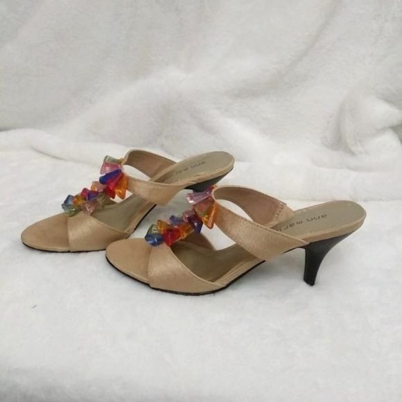 Ann Marino Jeweled Mule Sandals Size 6M - Picture 2 of 6